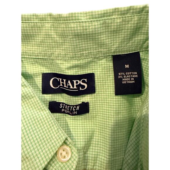 Lot of 3 Izod/Chaps New Long Sleeve Button Down Medium Shirt Blue Green - Picture 2 of 10